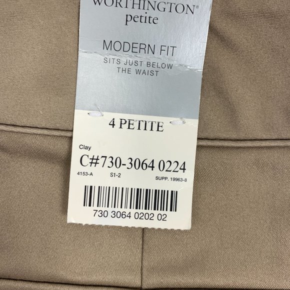 Worthington 4P Petite Shorts Modern Fit Bermuda Tan Brown 4 - Picture 4 of 5